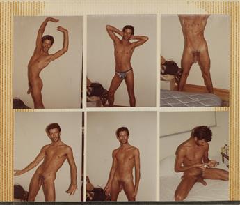 (HOMOEROTICA) Album containing approximately 430 photographs of hunky American rent boys, in mostly domestic settings, performing for